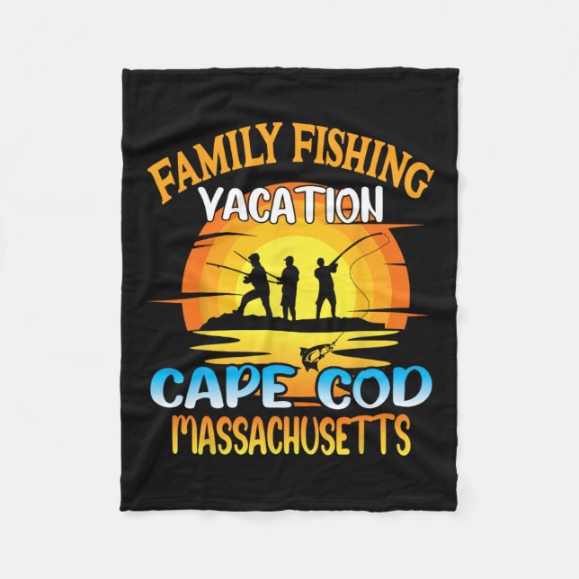 Cape Cod Machusetts Family Fishing Vacation Sunset Fleece Blanket (Front)