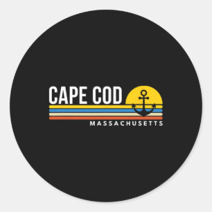 Cape Cod Machusetts Ma Vintage Retro Souvenirs Boa Classic Round Sticker