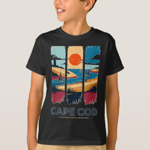 Cape Cod Machusetts Vintage Travel Sailboat Beach T-Shirt