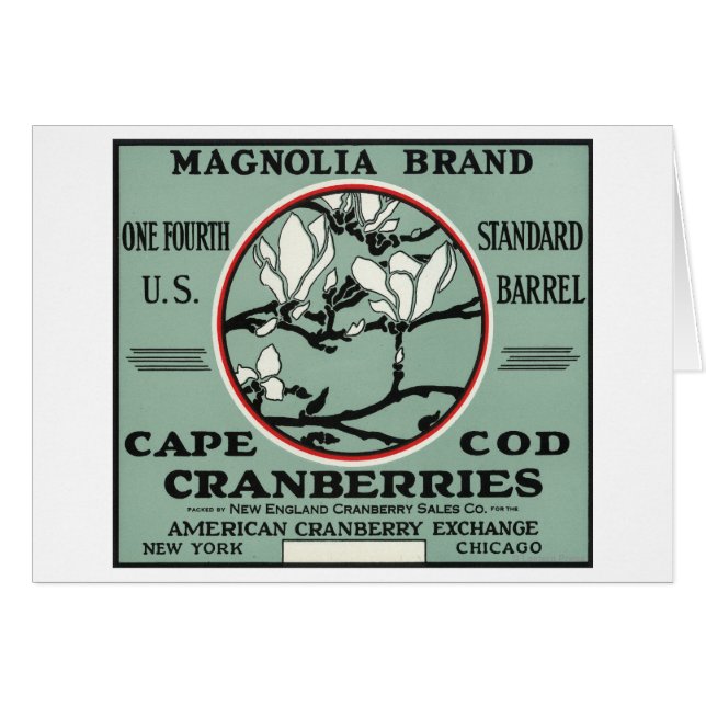 Cape Cod Magnolia Brand Cranberry Label (Front Horizontal)