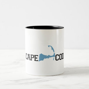 Cape Cod "Map" Design. Two-Tone Coffee Mug