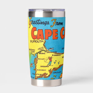 Cape Cod Mass Map Insulated Tumbler