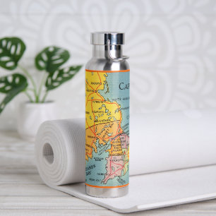 Cape Cod Mass Map Water Bottle