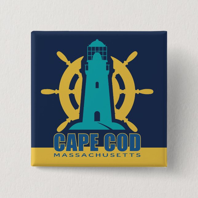 Cape Cod Massachusetts 15 Cm Square Badge (Front)