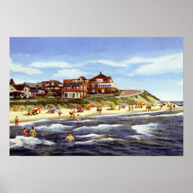 Cape Cod Massachusetts Falmouth Heights and Beach Poster (Front)