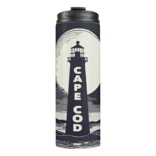 Cape Cod Massachusetts Lighthouse Moon Thermal Tumbler