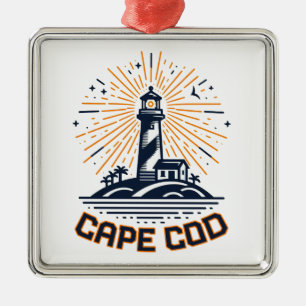 Cape Cod Massachusetts Lighthouse Sunrise Metal Tree Decoration
