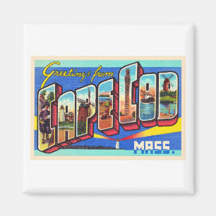 Cape Cod Massachusetts MA Large Letter Postcard Magnet