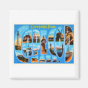 Cape Cod Massachusetts MA Vintage Travel Souvenir Magnet