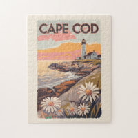 Cape Cod Massachusetts Painterly Travel Art Retro