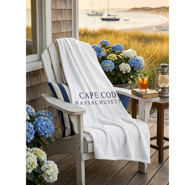 Cape Cod Massachusetts Preppy Coastal Home Style  Fleece Blanket (Creator Uploaded)
