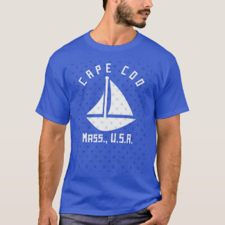 Cape Cod Massachusetts Sailing Boating White Text  T-Shirt