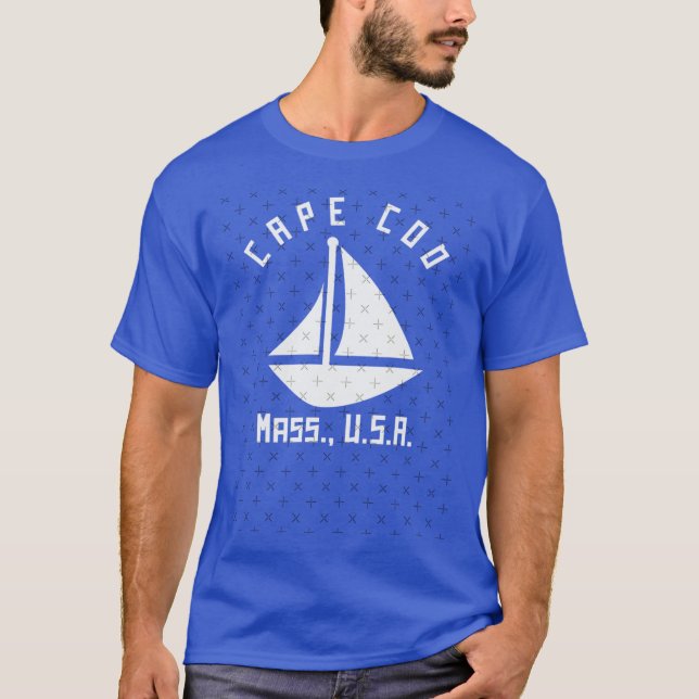 Cape Cod Massachusetts Sailing Boating White Text  T-Shirt (Front)