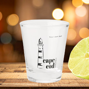 Cape Cod Massachusetts scribbled lighthouse Shot Glass