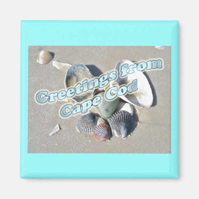 Cape Cod Massachusetts - Shell & Surf Magnet (Front)