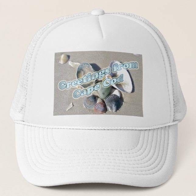 Cape Cod Massachusetts - Shell & Surf Trucker Hat (Front)