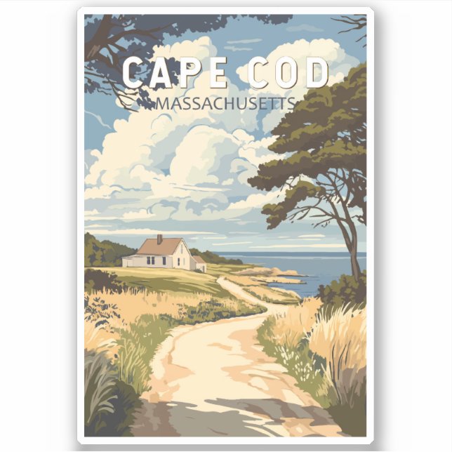 Cape Cod Massachusetts Travel Art Vintage (Front)