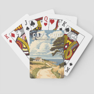 Cape Cod Massachusetts Travel Art Vintage Playing Cards