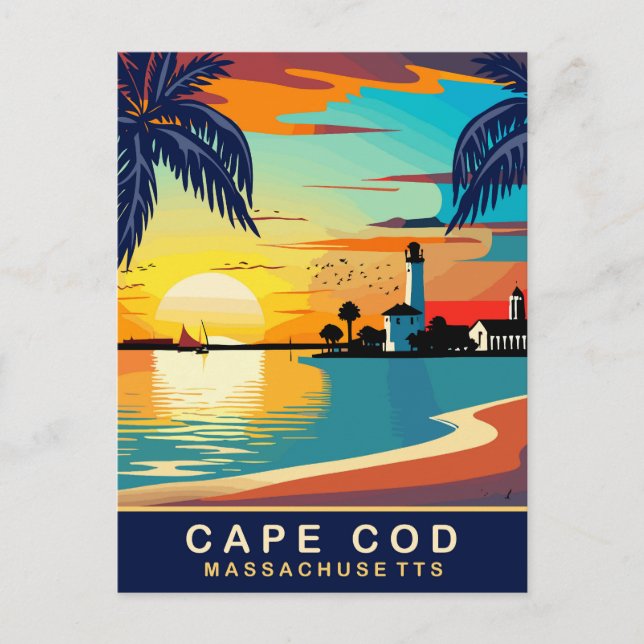 Cape Cod, Massachusetts, Travel Postcard (Front)