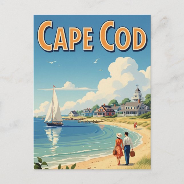 Cape Cod Massachusetts Travel Postcard (Front)