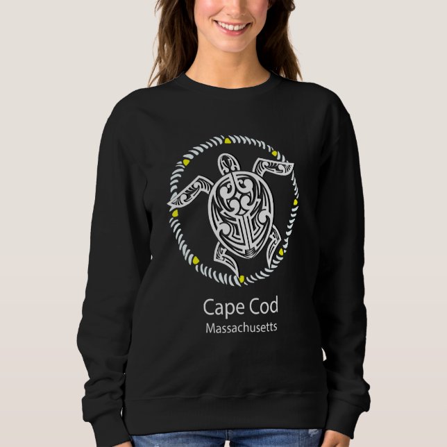 Cape Cod Massachusetts - Tribal Turtle Sweatshirt (Front)