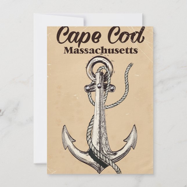 Cape Cod Massachusetts Vintage travel poster Invitation (Back)
