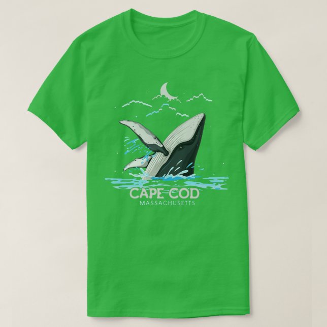 Cape Cod Massachusetts Whale Watching Humpback Wha T-Shirt (Design Front)