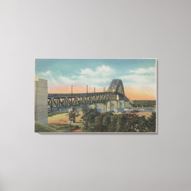 Cape Cod, MassachusettsView of Bourne Bridge Canvas Print (Front)