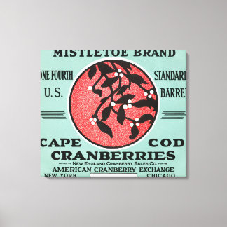 Cape Cod Mistletoe Brand Cranberry Label Canvas Print