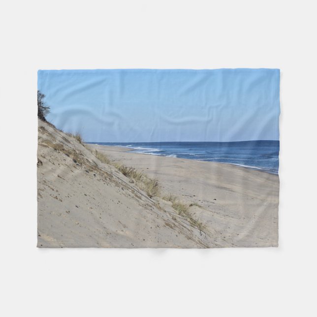 Cape Cod National Seashore Fleece Blanket (Front (Horizontal))