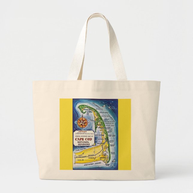 Cape Cod  National Seashore Map Tote (Front)