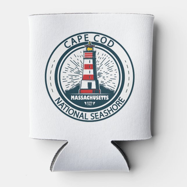 Cape Cod National Seashore Massachusetts Badge Can Cooler (Front)