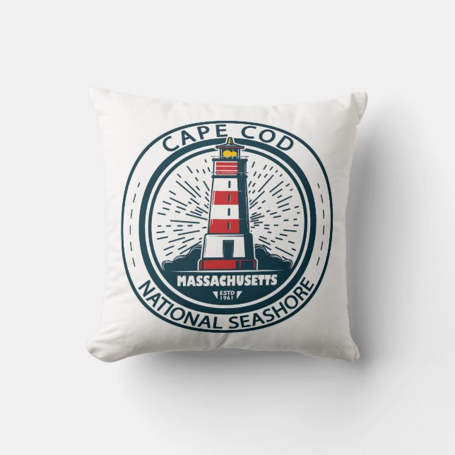 Cape Cod National Seashore Massachusetts Badge Cushion (Front)