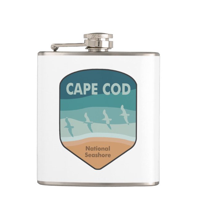 Cape Cod National Seashore Massachusetts Seagulls Hip Flask (Front)