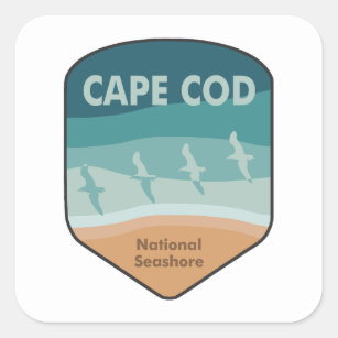Cape Cod National Seashore Massachusetts Seagulls Square Sticker