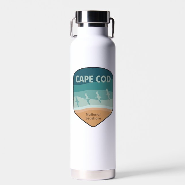 Cape Cod National Seashore Massachusetts Seagulls Water Bottle (Front)