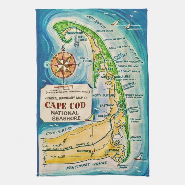 Cape Cod National Seashore  Tea Towel (Vertical)