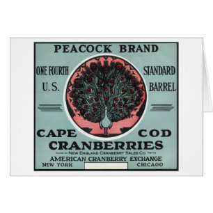 Cape Cod Peacock Brand Cranberry Label