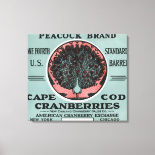 Cape Cod Peacock Brand Cranberry Label Canvas Print
