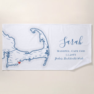 Cape Cod Personalised Bachelorette Weekend Beach Towel