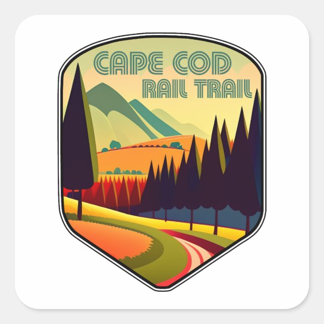 Cape Cod Rail Trail Colours Square Sticker (Front)