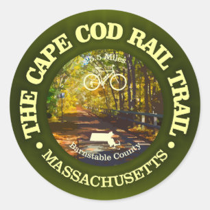 Cape Cod Rail Trail (cycling c) Classic Round Sticker