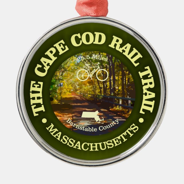 Cape Cod Rail Trail (cycling c) Metal Tree Decoration (Front)
