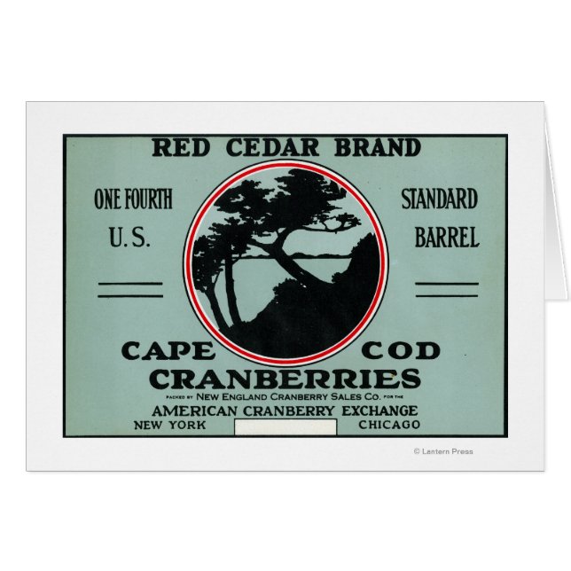 Cape Cod Red Cedar Brand Cranberry Label (Front Horizontal)