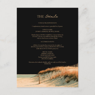 Cape Cod Sand Dune Fence Beach Wedding Details Enclosure Card
