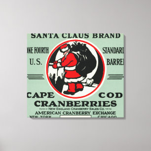 Cape Cod Santa Claus Brand Cranberry Label Canvas Print