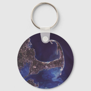 Cape Cod Satellite Photograph Key Ring
