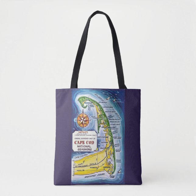 Cape Cod Seashore Shoulder Tote Bag (Front)