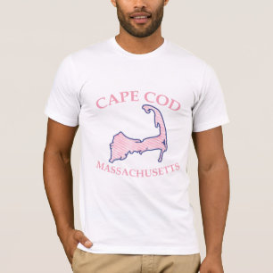 Cape Cod Silhouette Preppy Pink Striped Men's T-Shirt