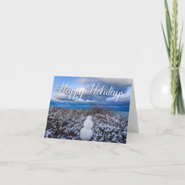 Cape Cod Snowman Holiday Card (Front)